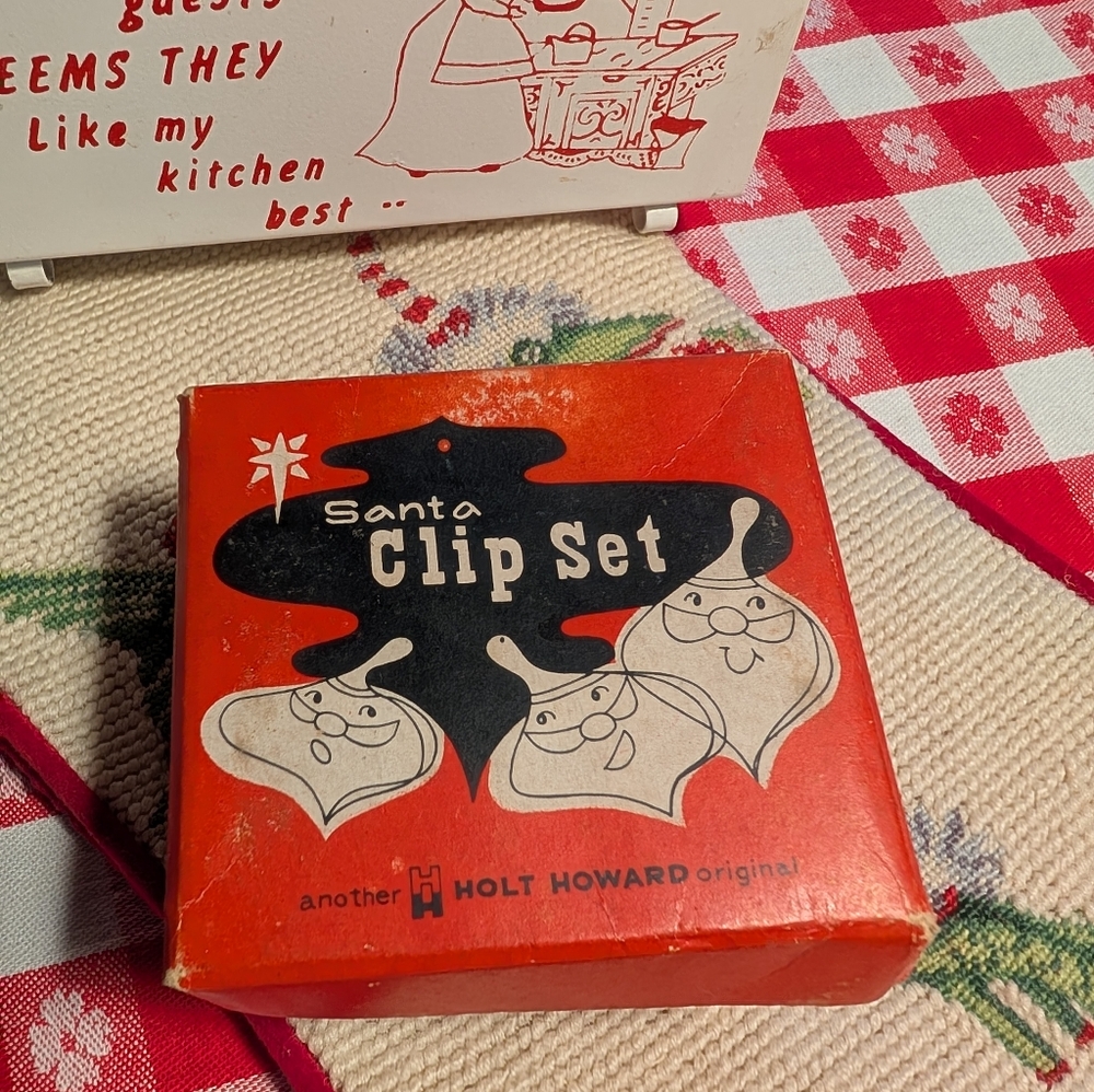 💥SOLD💥Holt Howard Full Set Porcelain Santa Tree Clip's With Original Box - Picture 3 of 8